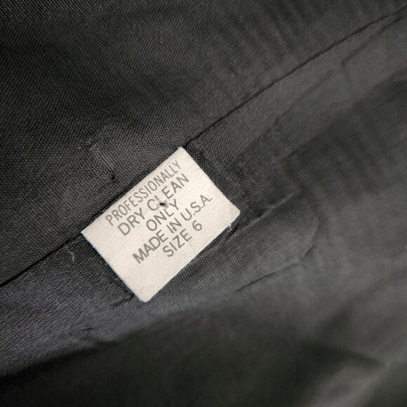MICHELLE STUART Women size 6 Black Linen‎ Blazer Double Breasted Made in USA - Picture 13 of 16